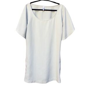 Vintage Y2K Thayer Mint Green Scoop Neck Shift Dress w Front Pockets